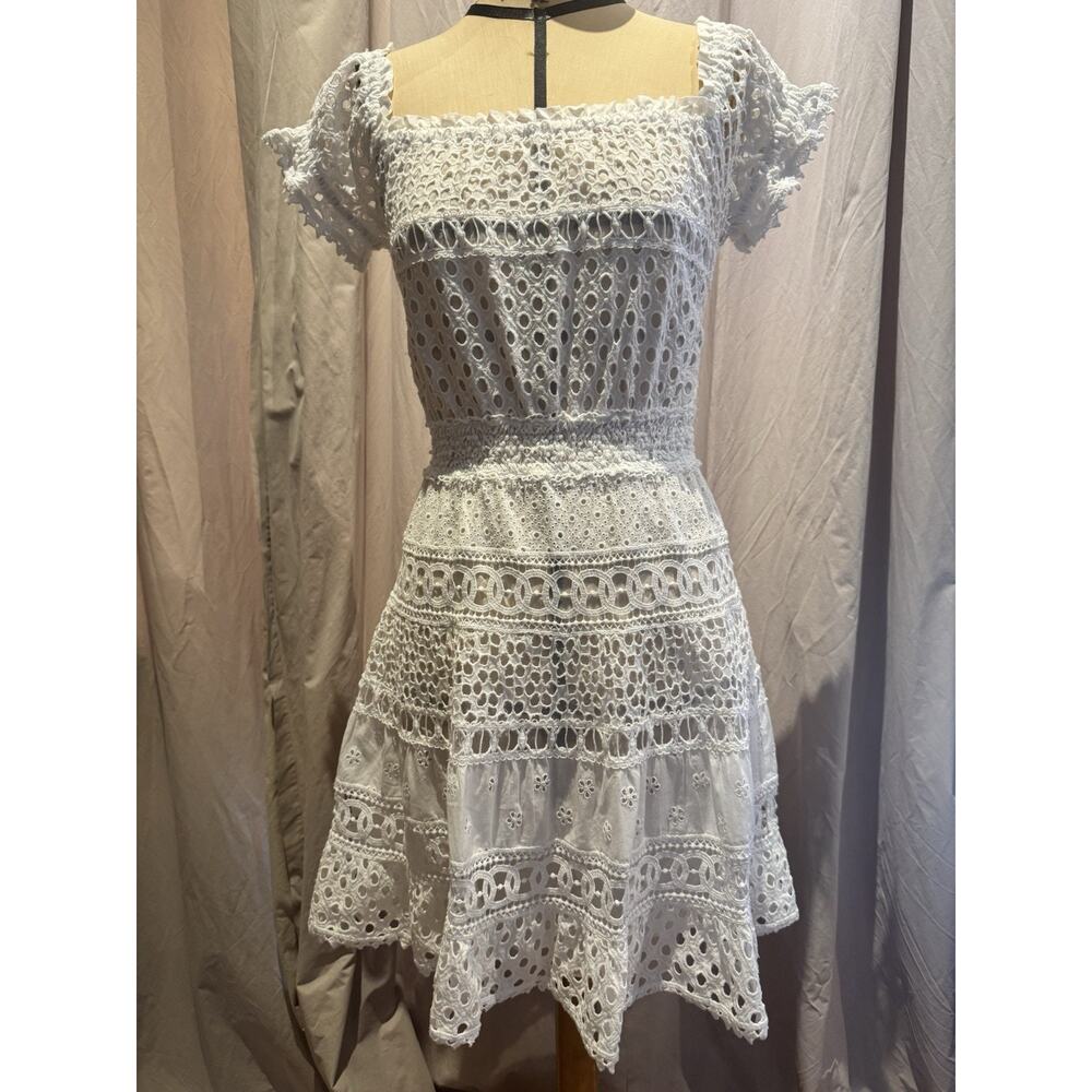 Temptation Positano Pure Cotton Guipure Lace Crochet Dress Made In Italy S/M